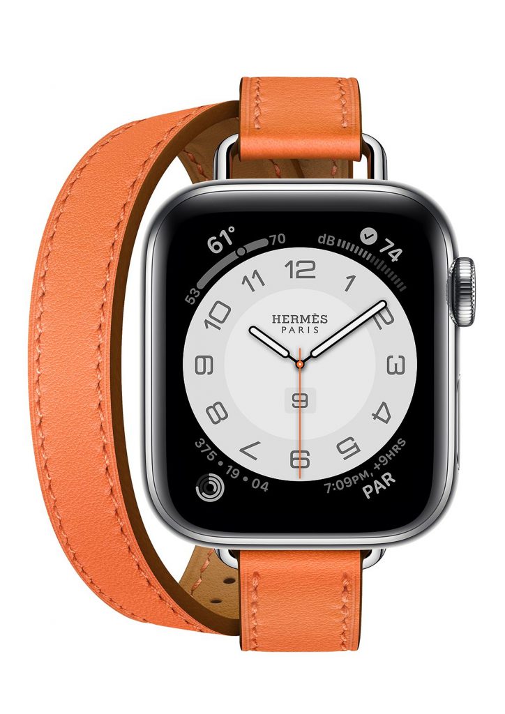 Đồng hồ thông minh Apple Watch phiên bản Hermès sang trọng với mặt số truyền thống và dây da màu cam sành điệu