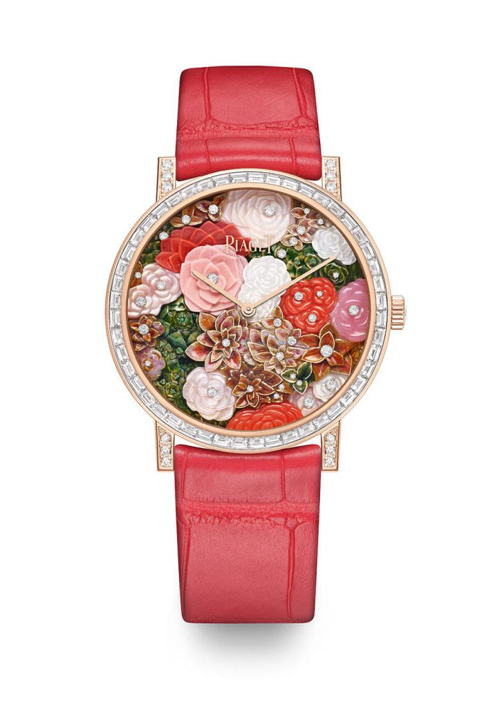 Mẫu đồng hồ cao cấp Piaget Altiplano phiên bản hoa hồng đỏ sang trọng với viền kim cương lấp lánh