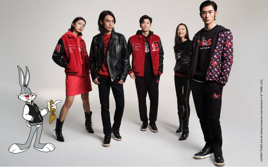 Nhóm người mẫu diện áo khoác BOSS Looney Tunes trong dịp Tết