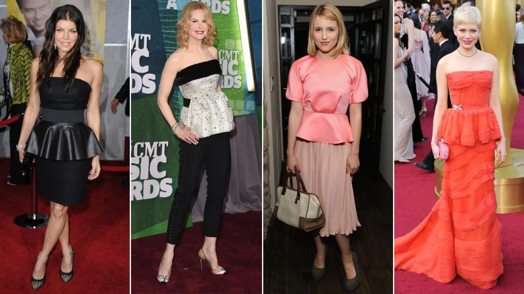 Các quý cô diện áo peplum trên thảm đỏ với nhiều phong cách và màu sắc khác nhau