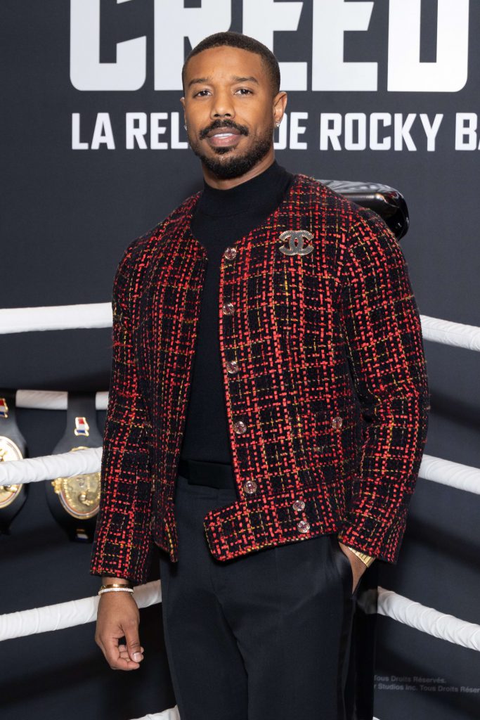 Michael B. Jordan lịch lãm trong bộ suit Chanel tại buổi ra mắt phim Creed III ở Paris