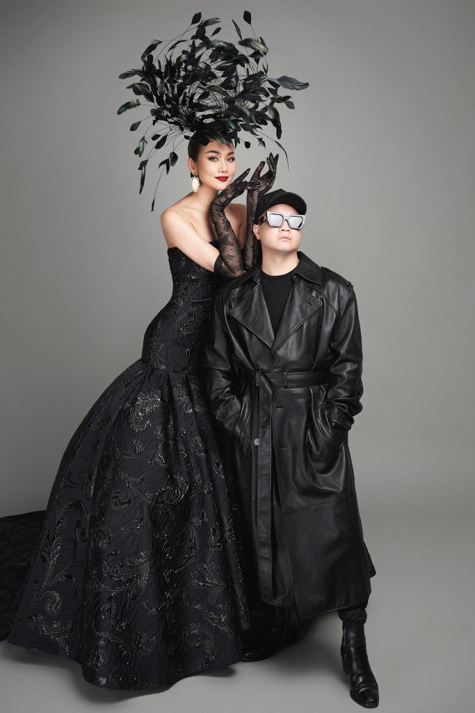 Thanh Hằng diện váy đen lộng lẫy bên nhà thiết kế Đỗ Mạnh Cường trong buổi tái ngộ