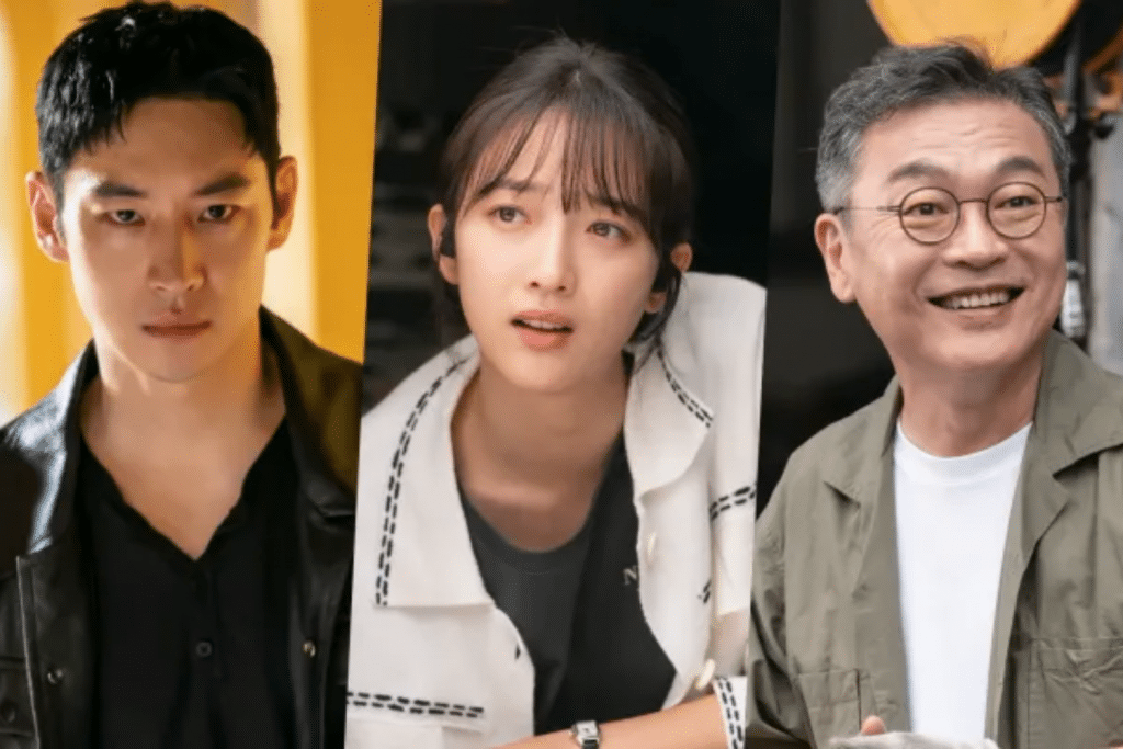 Ba diễn viên chính trong phim "Taxi Driver" nhìn thẳng vào ống kính