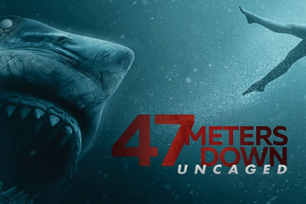 Cá mập lớn đang bơi gần một người lặn trong đại dương sâu thẳm