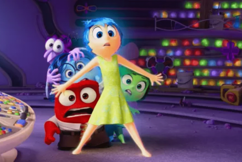 Các cảm xúc trong phim "Inside Out" hoảng hốt khi chứng kiến sự hỗn loạn trong tâm trí