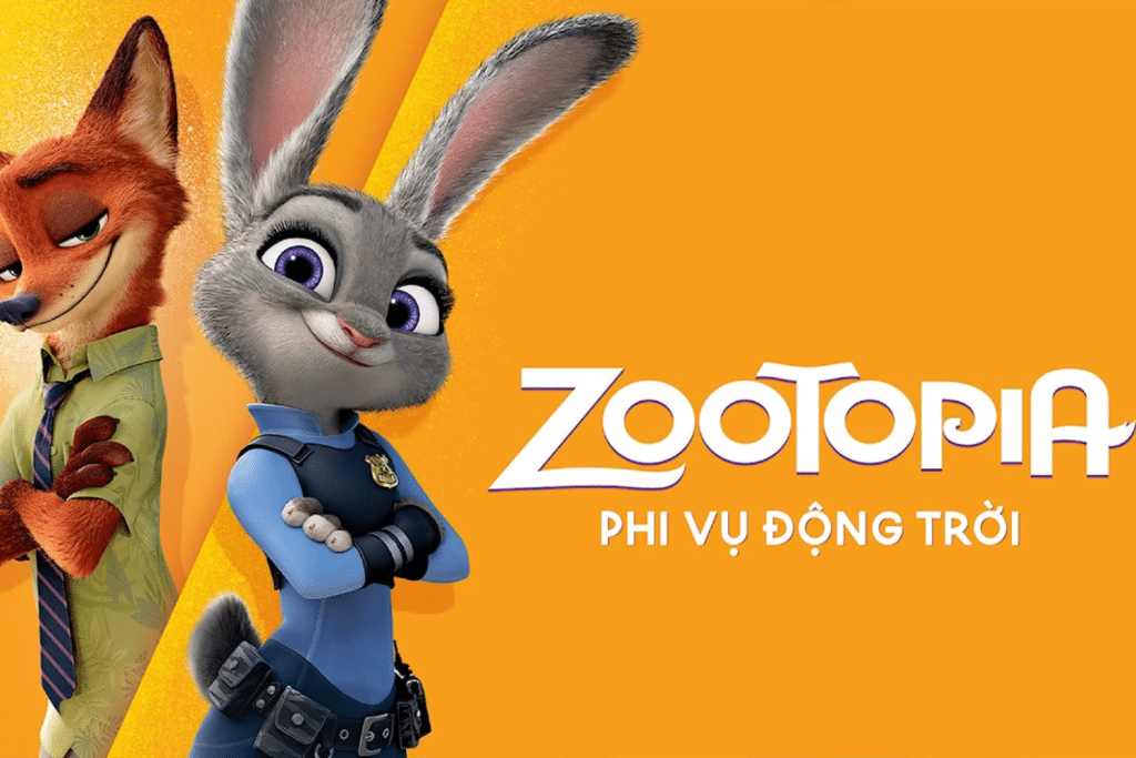 Cáo và thỏ trong bộ phim hoạt hình Zootopia tươi sáng rực rỡ