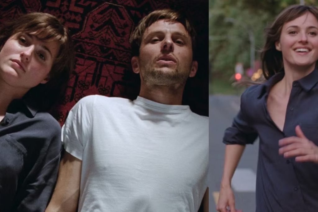 Ba gương mặt diễn viên trong phim với biểu cảm khác nhau nhìn thẳng vào ống kính